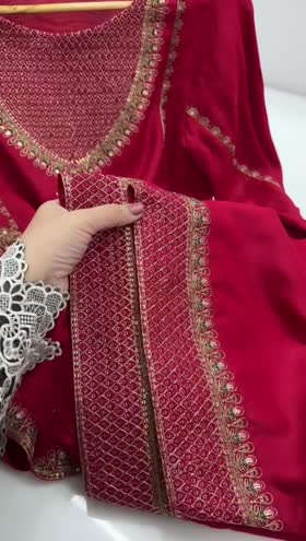 Rs 9500 Aneelas Farshi Shalwar Raw Silk Stitched Emb 3 pc [Dispatch date 21st May]