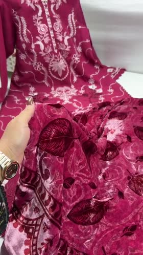 Rs 13000 Aneelas Stitched Karandi Emb 3pc Palachi Shawl [KR-26-10] [Dispatch Time 2.5 Months]
