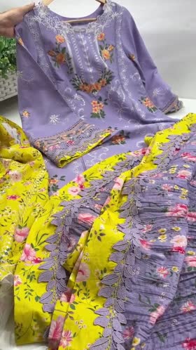 Rs 18500 Aneelas Stitched Luxury Lawn Emb 3pc Sharara Pant with Net Duppata [LUX-26-36] [EAD] [Dispatch Time 1.5 Months]