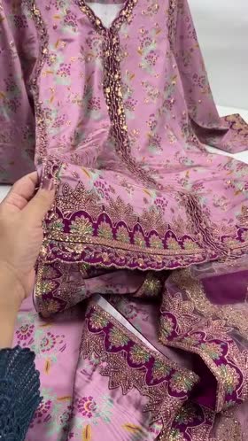 Rs 24000 Aneelas Stitched Grip Silk Emb 3pc Net Duppata [FC-17] [Dispatch Time 3 Months]