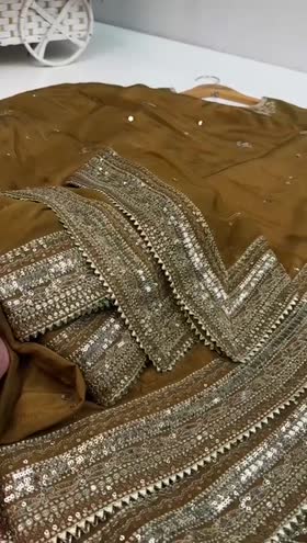 Rs 15500 Aneelas Eid Launch Stitched Raw Silk Shirt Trouser Chiffon Emb Duppata 3pc [EID-02-B] [Dispatch Time 2 Months]