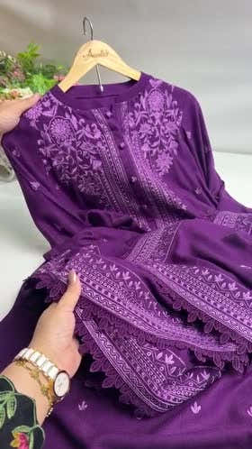 Rs 15000 Aneelas Stitched Peach Wool Print Shawl [PLX-26-04] [Est. Dispatch Time 2 Months]