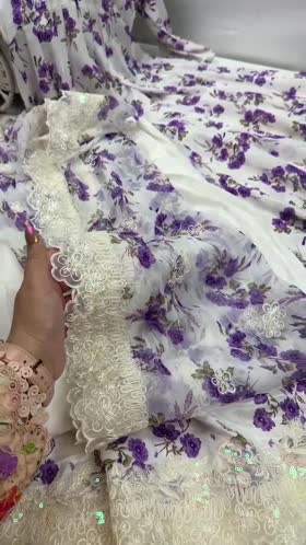 Rs 18500 Aneelas Stitched Raw Silk Semi Formal Emb 3pc Frock Emb Chiffon Duppata [FC-38] [Dispatch Time 2 Months]