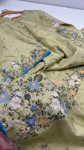 Rs 11500 Aneelas Stitched Raw Silk Emb Semi Formal Kaftan 2pc [FC-24] [Dispatch Time 2 Months]