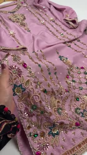Rs 36500 Aneelas Stitched Heavy Ada Work Korean Raw Silk Emb 3pc [FC-21] [Dispatch Time 3 Months]