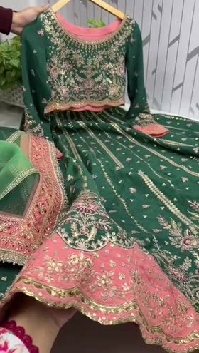 Rs 34000 Aneelas Stitched Wedding Raw Silk Choli Lehenga 3pc [BR-24] [Dispatch Time 2 Months]