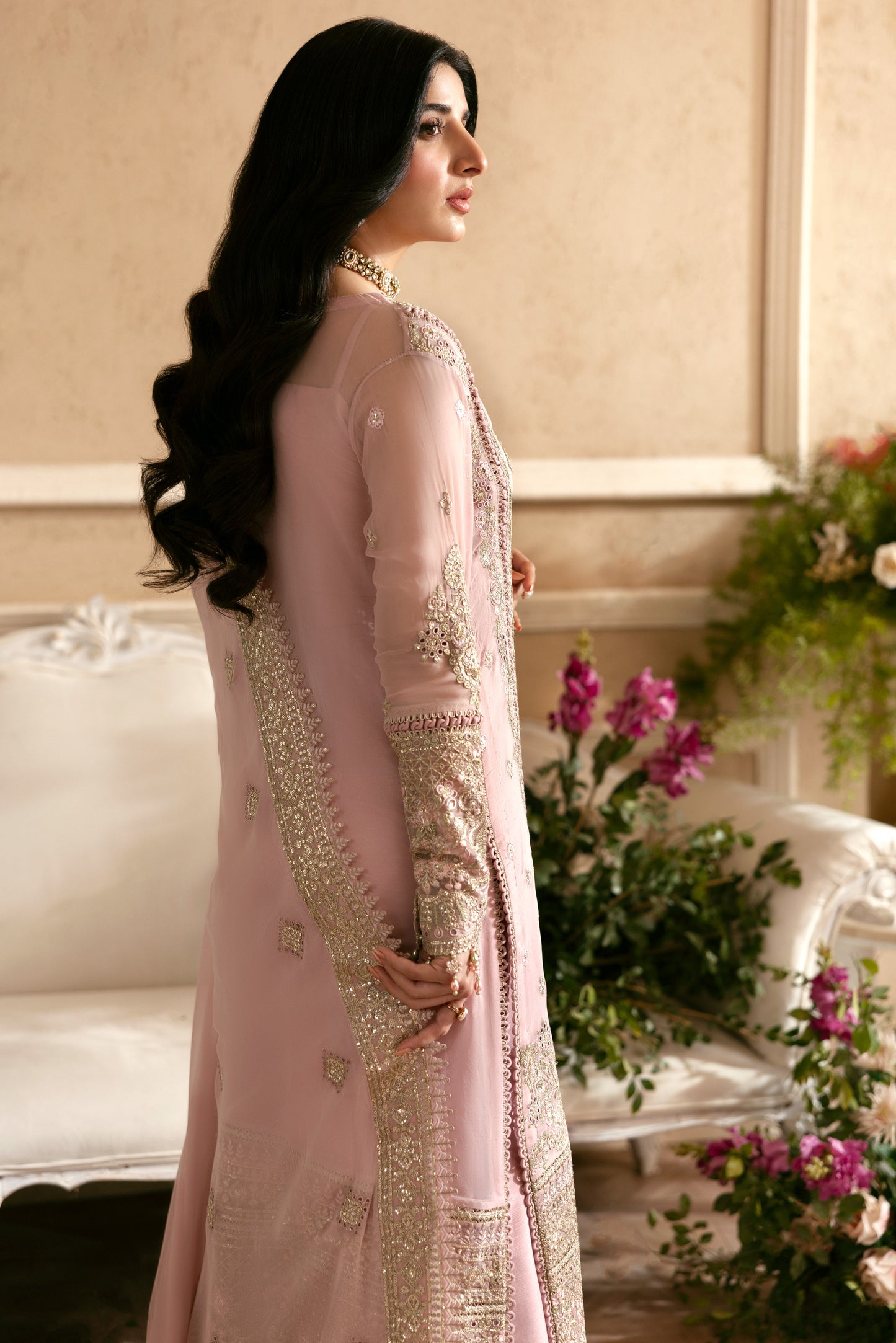 Rs 39000 Aneelas Stitched Luxury Chiffon With Ada Work 4pc [LUX-CH-03] [Dispatch Time 3 Months]