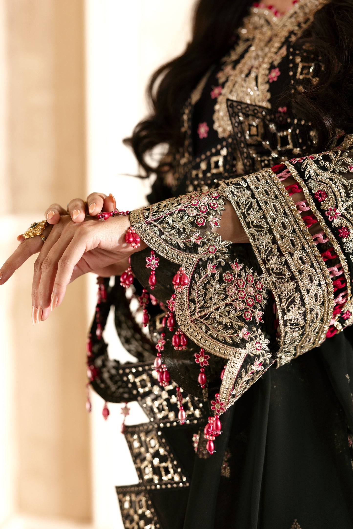 Rs 38000 Aneelas Stitched Chiffon Emb With Ada Work 3pc [LUX-CH-05] [Dispatch Time 2 Months]