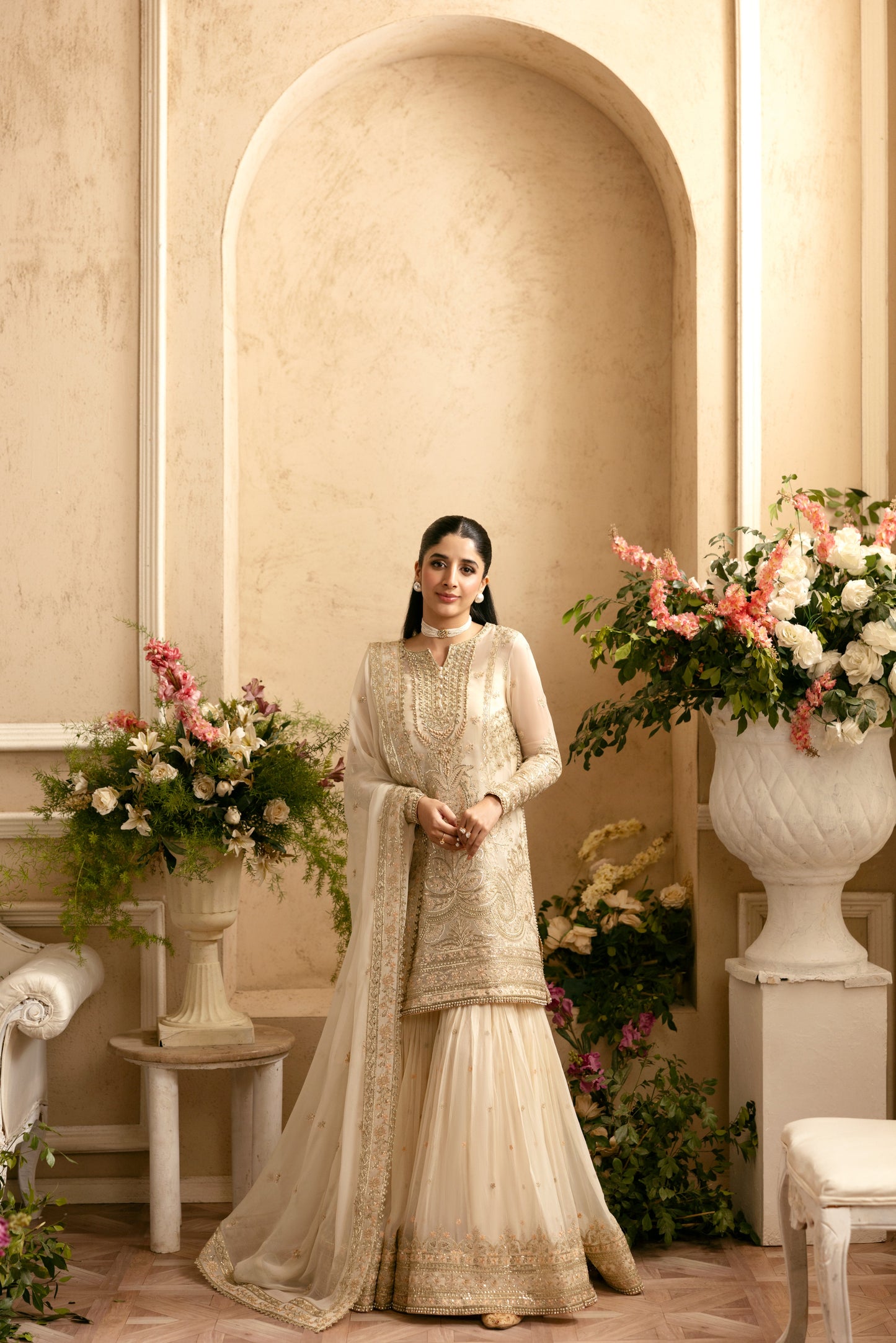 Rs 29500 Aneelas Nikah Luxury Chiffon Dress  With Ada Work Stitched 4pc [LUX-CH-01] [Dispatch Time 2 Month]