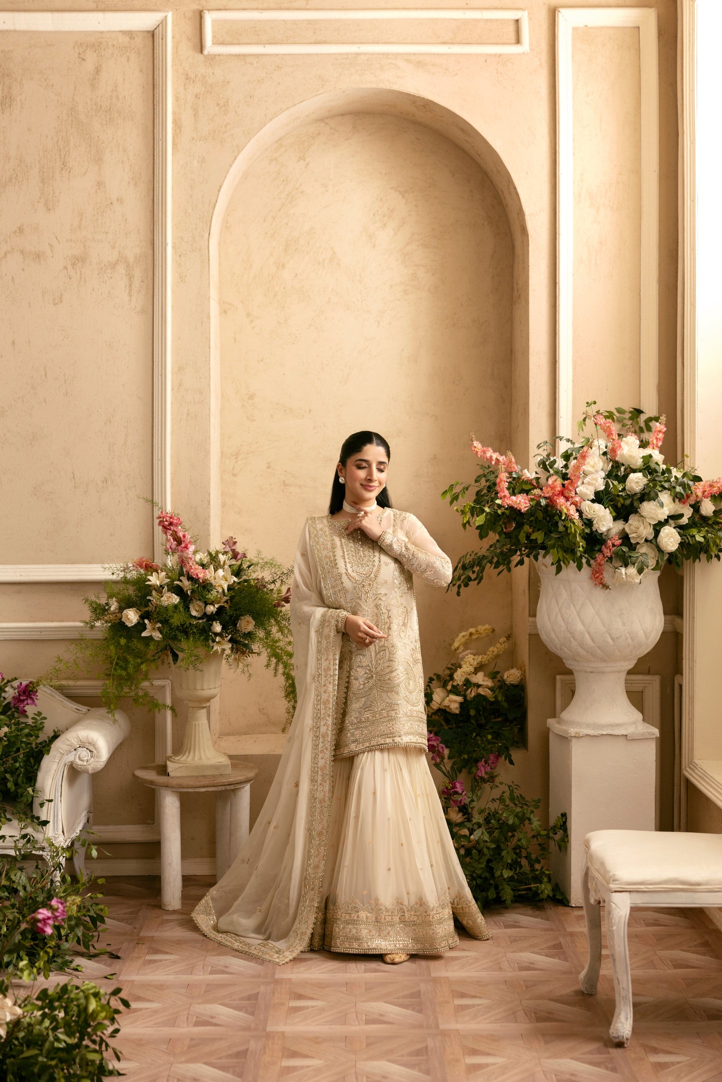Rs 29500 Aneelas Nikah Luxury Chiffon Dress  With Ada Work Stitched 4pc [LUX-CH-01] [Dispatch Time 2 Month]