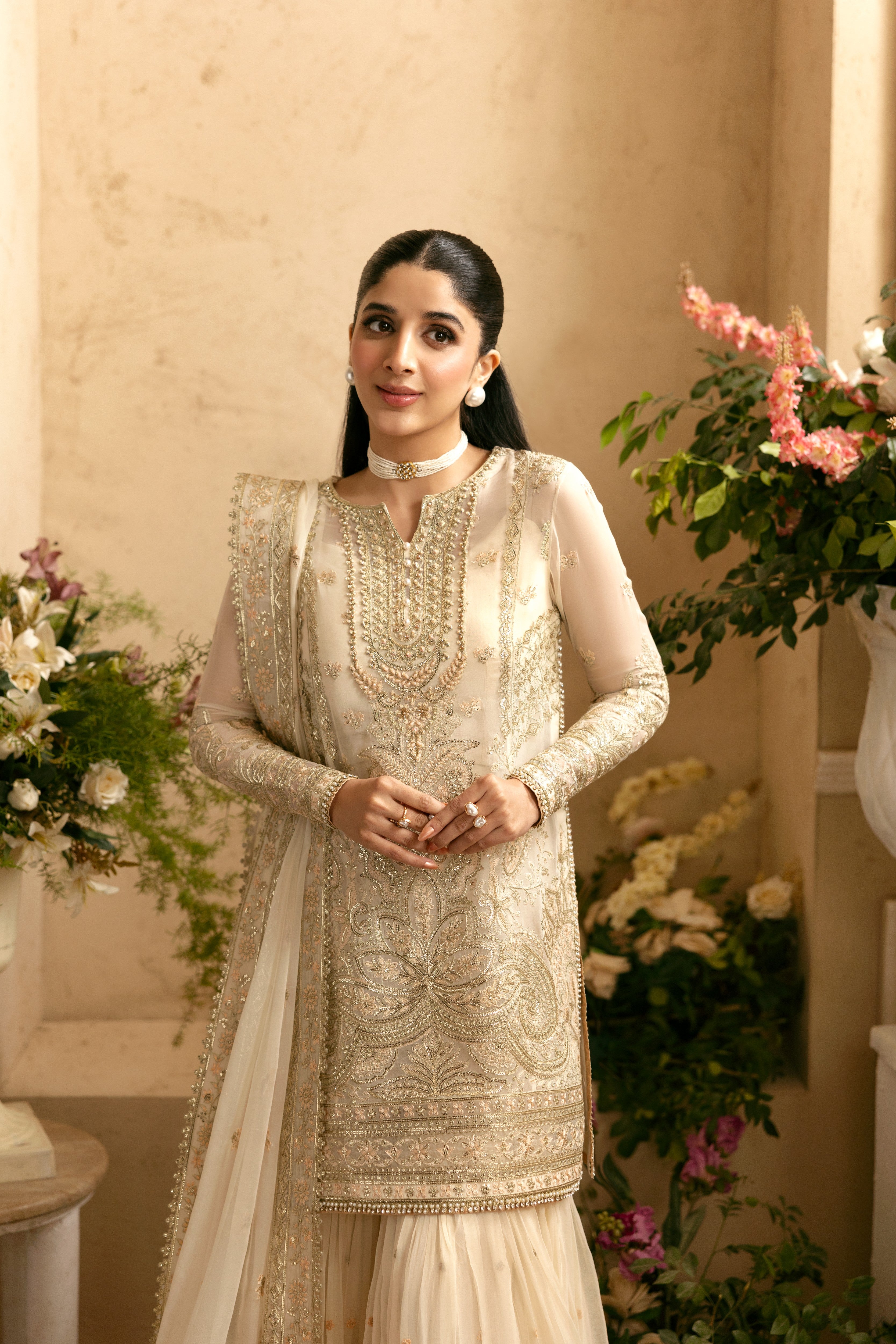 Rs 29500 Aneelas Nikah Luxury Chiffon Dress  With Ada Work Stitched 4pc [LUX-CH-01] [Dispatch Time 2 Month]