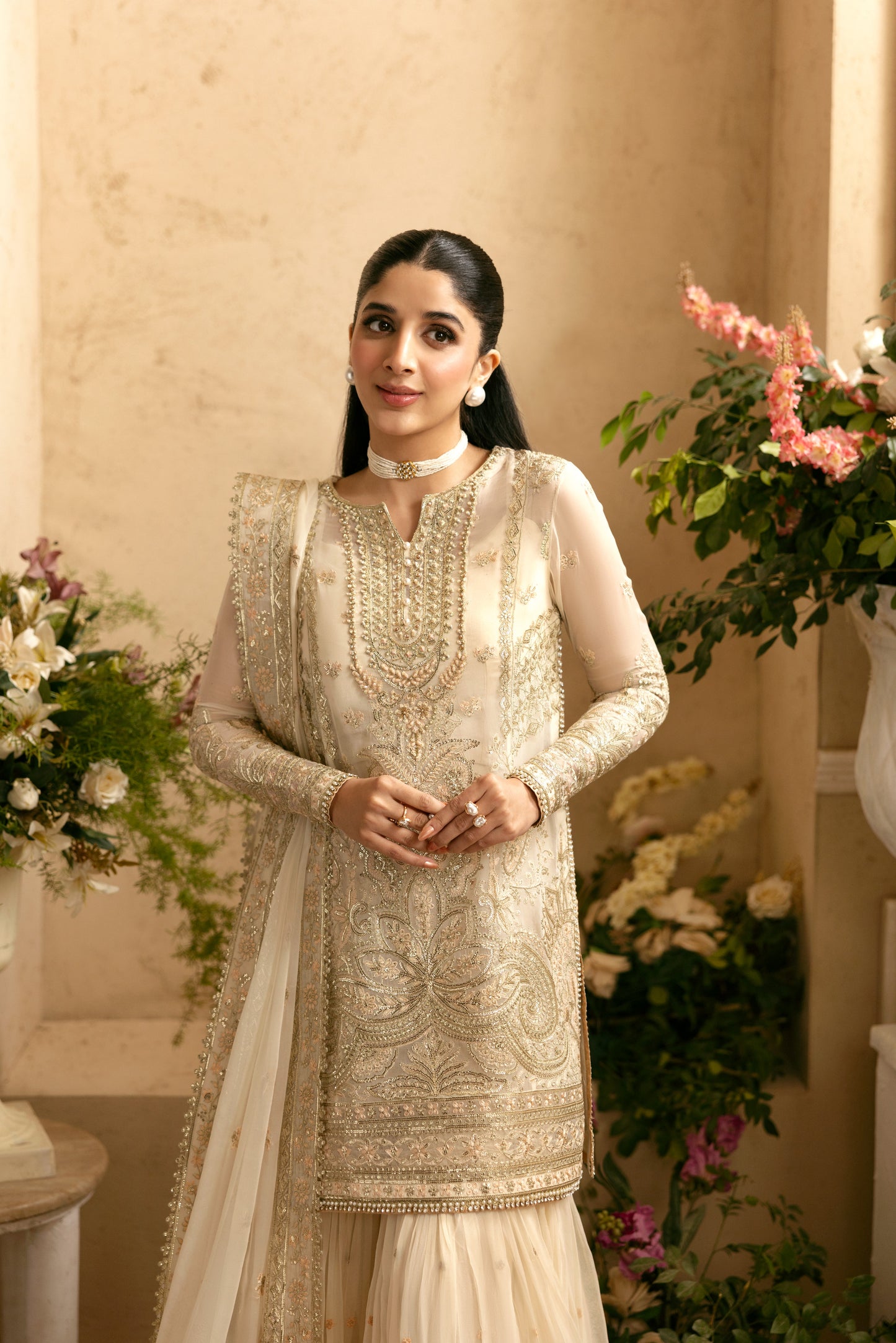 Rs 29500 Aneelas Nikah Luxury Chiffon Dress  With Ada Work Stitched 4pc [LUX-CH-01] [Dispatch Time 2 Month]