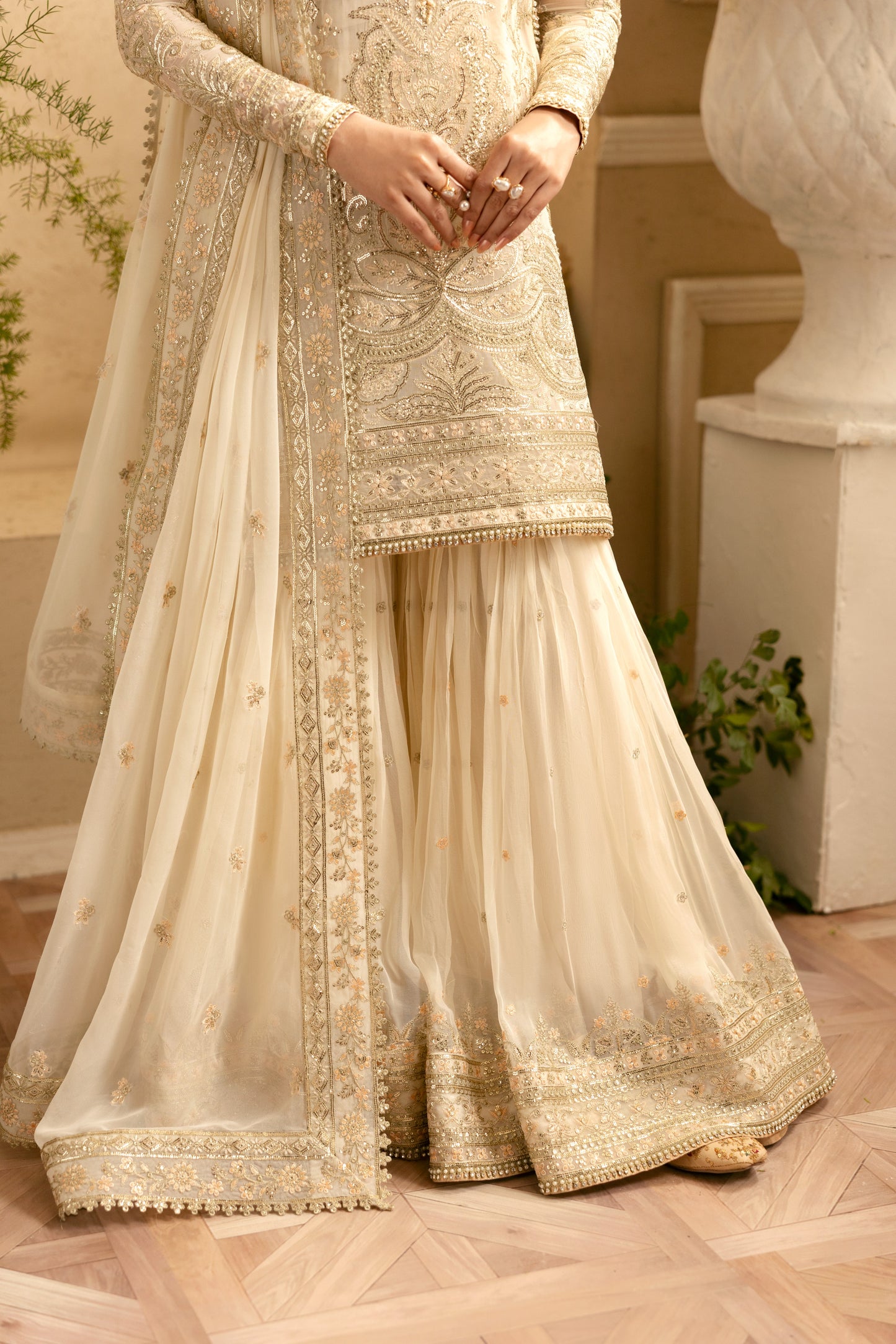 Rs 29500 Aneelas Nikah Luxury Chiffon Dress  With Ada Work Stitched 4pc [LUX-CH-01] [Dispatch Time 2 Month]