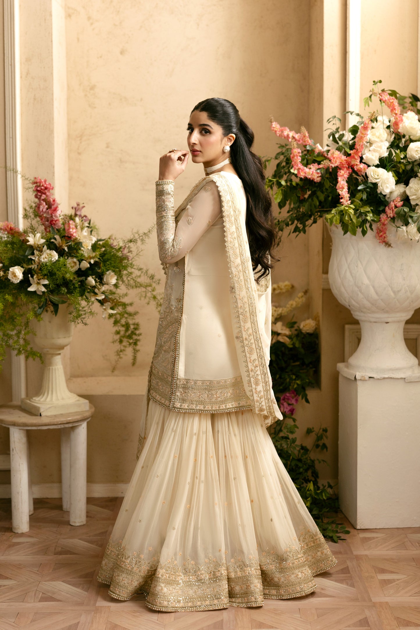 Rs 29500 Aneelas Nikah Luxury Chiffon Dress  With Ada Work Stitched 4pc [LUX-CH-01] [Dispatch Time 2 Month]