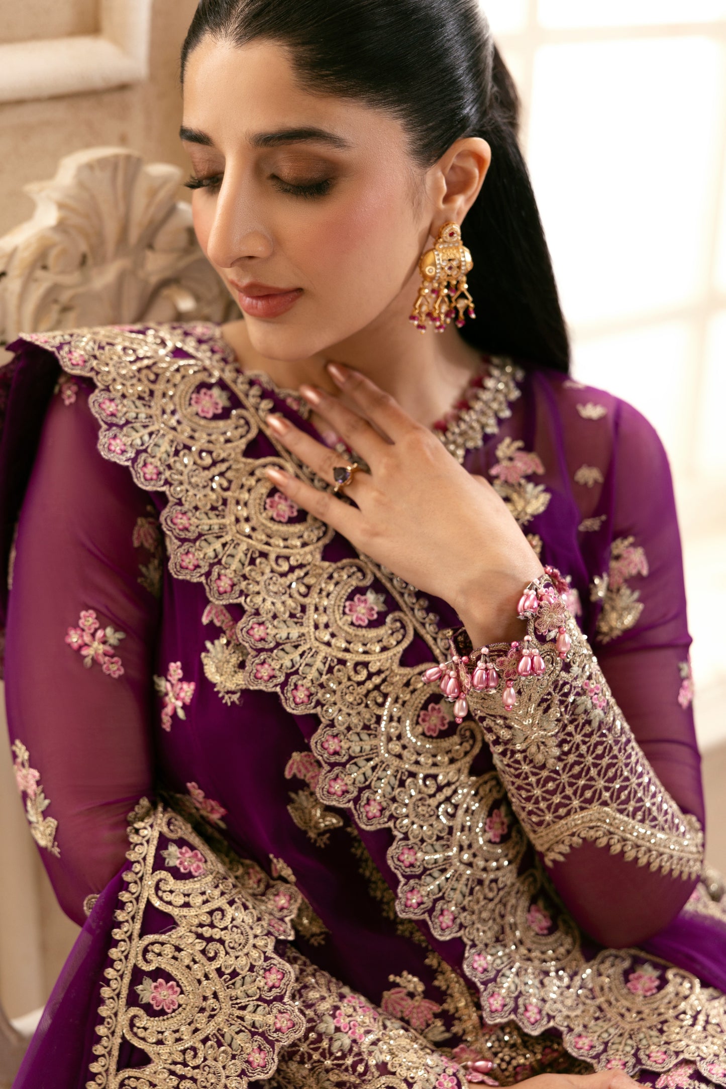 Rs 26500 Aneelas Stitched Luxury Emb Organza 3pc [MAWRA-06] [Dispatch Time 2.5 Months]