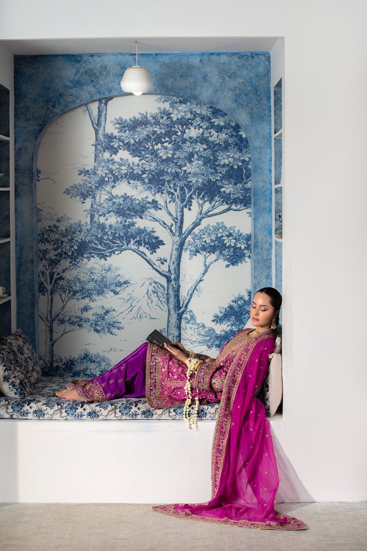 Aneelas Wedding Raw Silk Ada Work 3pc Chiffon Duppata [BR-37] [Dispatch Time 2.5 Months]