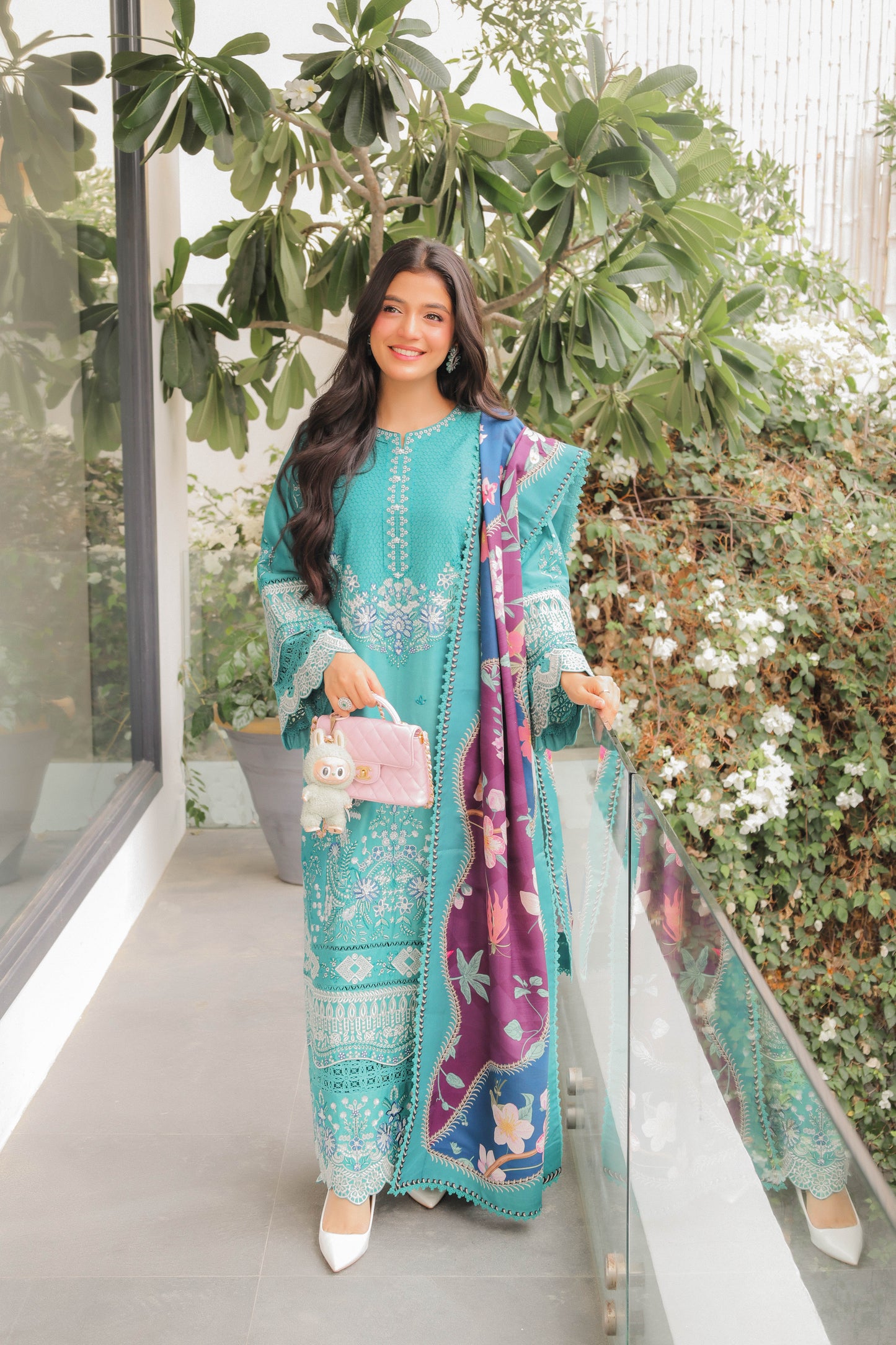 Rs 16500 Aneelas Winter Viscose Emb Printed Warm Shawl Stitched 3pc [LAIBA-03] [Dispatch Time 2 Months]