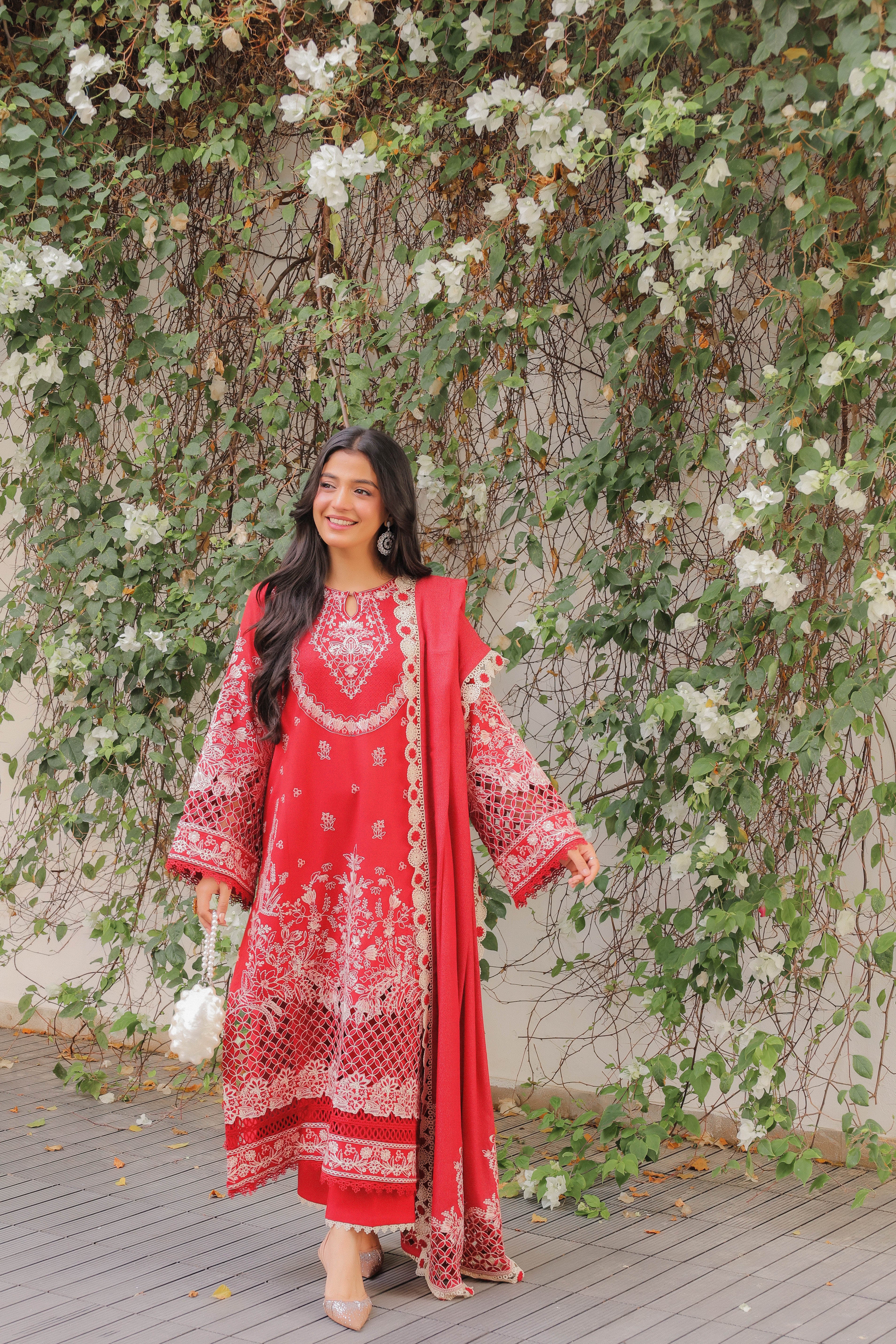 Aneelas Stitched Luxury Winter Emb Karandi Emb 3pc [LAIBA-02] [Dispatch Time 2 Months]