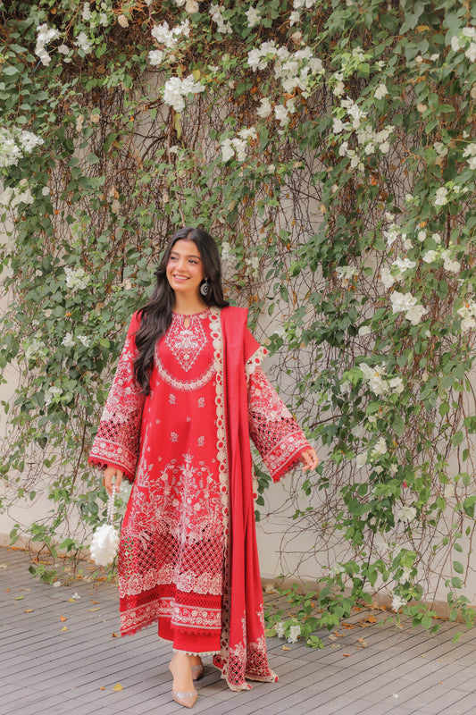 Rs 18500 Aneelas Stitched Luxury Winter Emb Karandi Emb 3pc [LAIBA-02] [Dispatch Time 2 Months]