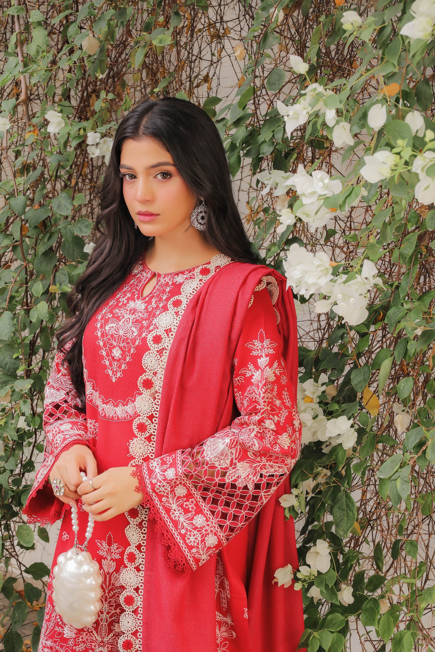 Rs 18500 Aneelas Stitched Luxury Winter Emb Karandi Emb 3pc [LAIBA-02] [Dispatch Time 2 Months]