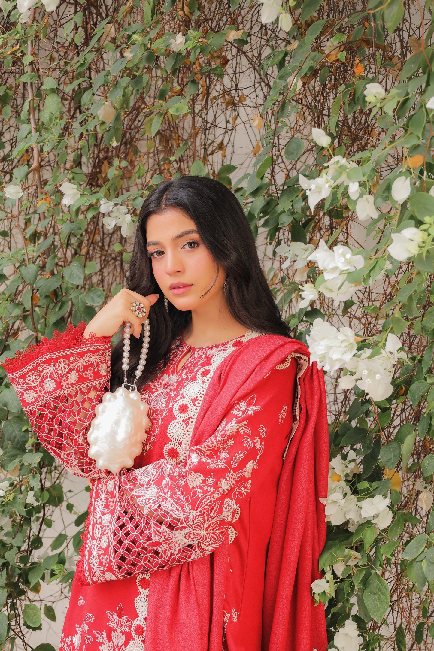 Rs 18500 Aneelas Stitched Luxury Winter Emb Karandi Emb 3pc [LAIBA-02] [Dispatch Time 2 Months]