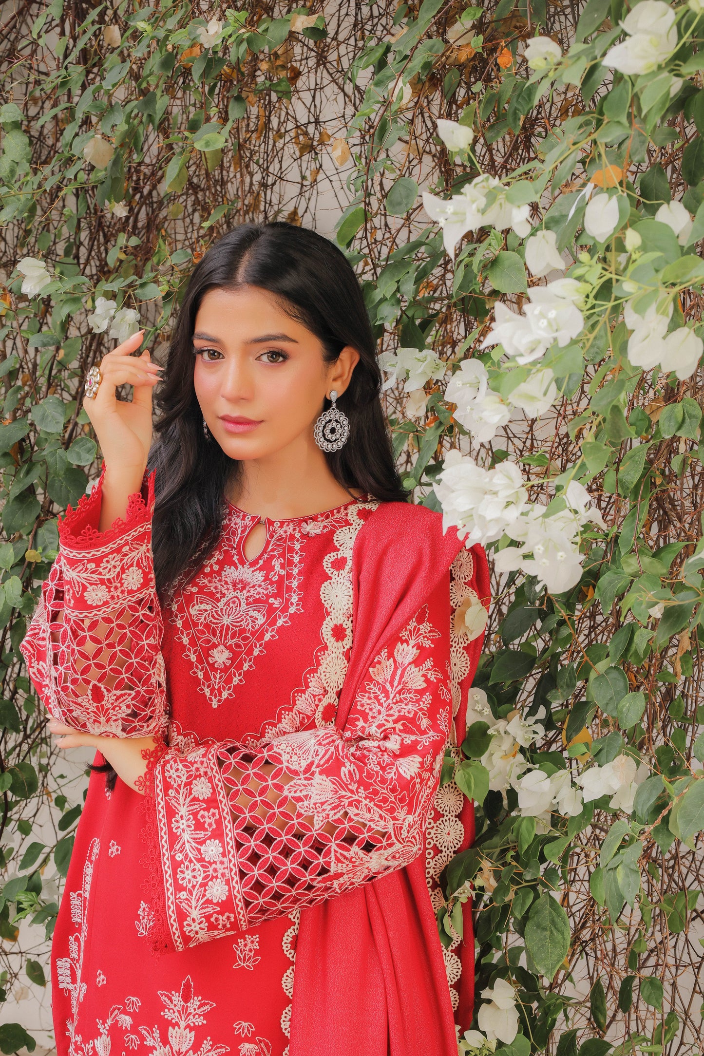 Rs 18500 Aneelas Stitched Luxury Winter Emb Karandi Emb 3pc [LAIBA-02] [Dispatch Time 2 Months]