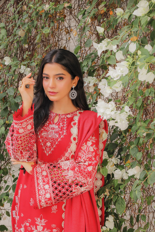 Rs 11500 Aneelas Stitched Luxury Winter Emb Karandi 2pc [LAIBA-02] [Dispatch Time 2 Months]