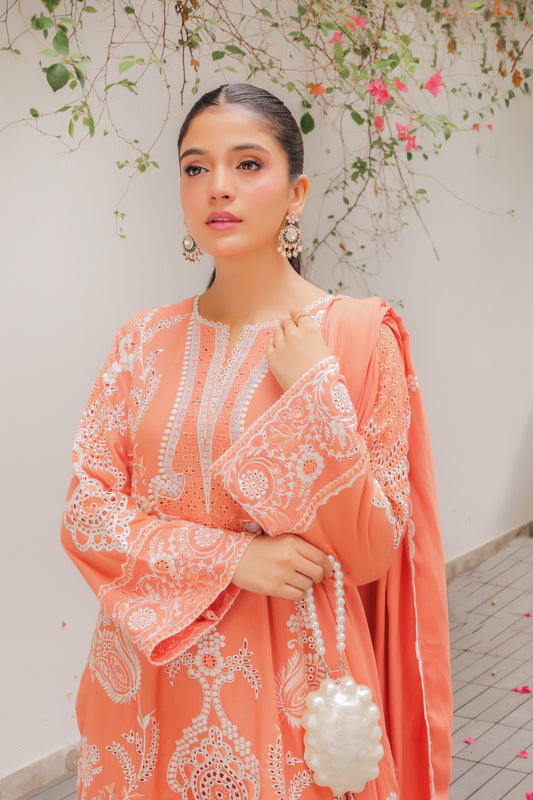 Aneelas Stitched Luxury Winter Emb Karandi Twill Emb Shawl 3pc [LUX-01] [Dispatch Time 2 Months]