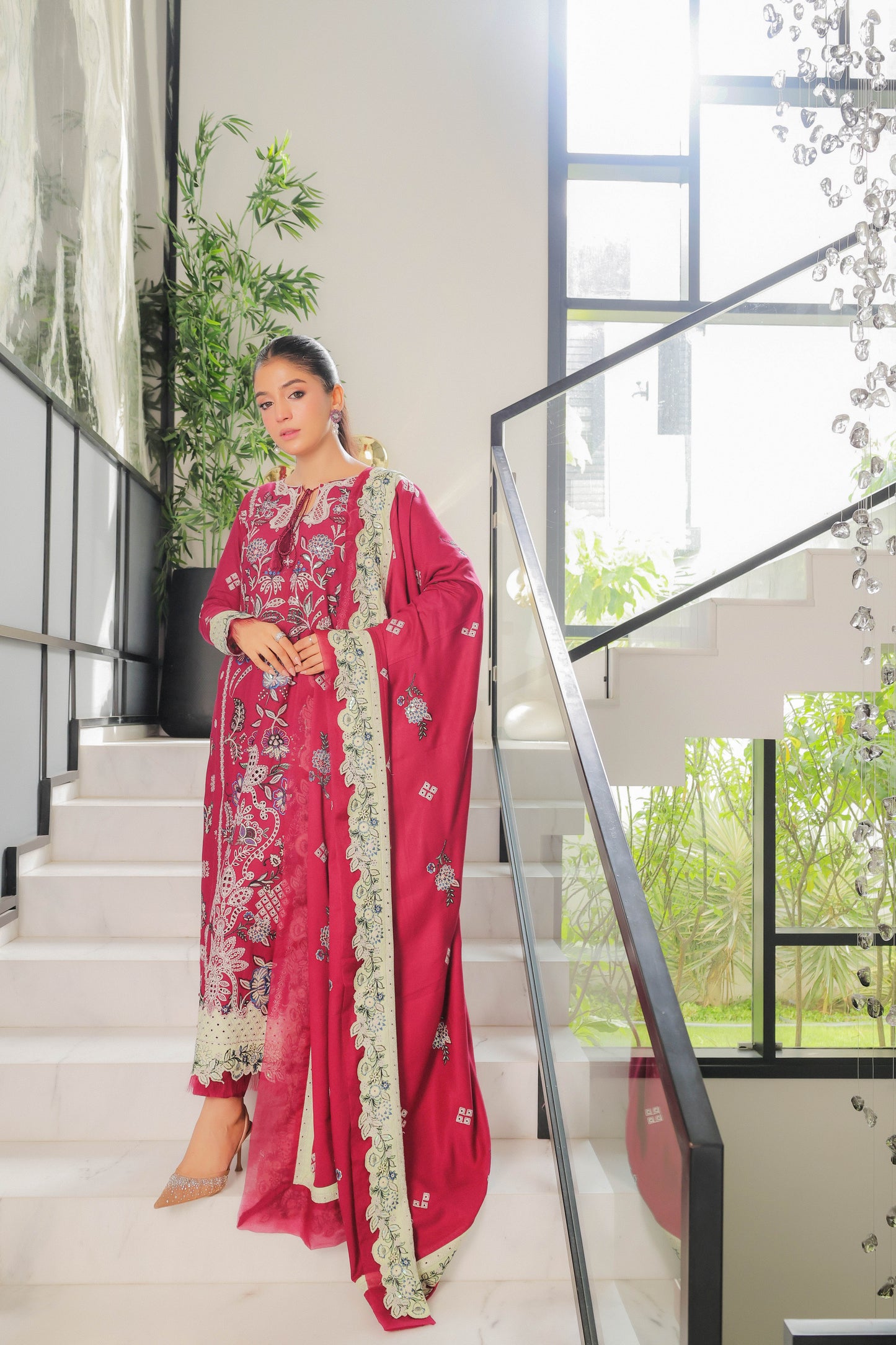 Aneelas Stitched Luxury Winter Viscose Emb Shirt Emb Shawl 3pc [LAIBA-05] [Dispatch Time 2 Months]