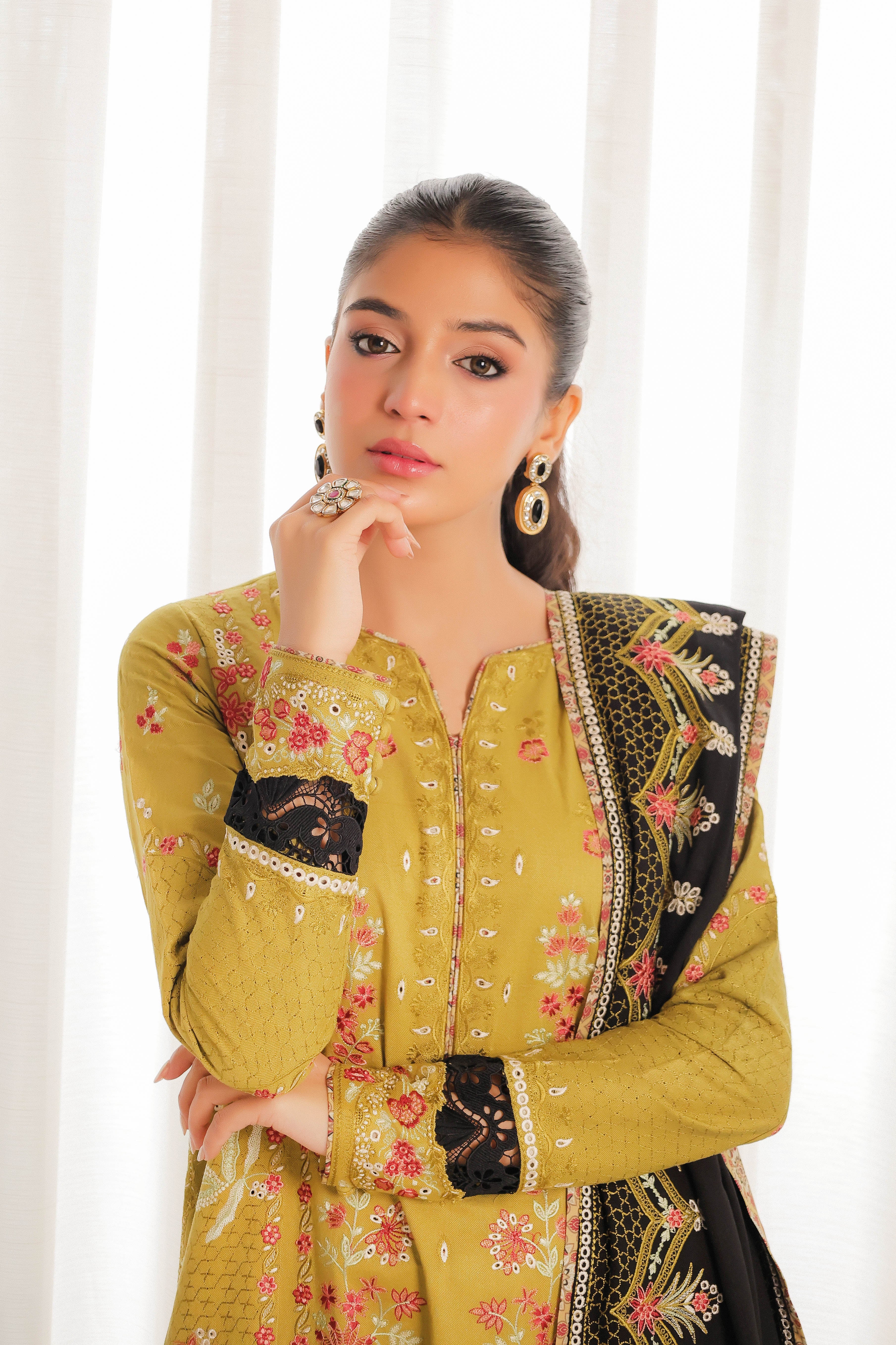 Rs 19500 Aneelas Stitched Luxury Winter Emb Twill 3pc [LAIBA-04] [Dispatch Time 2 Months]