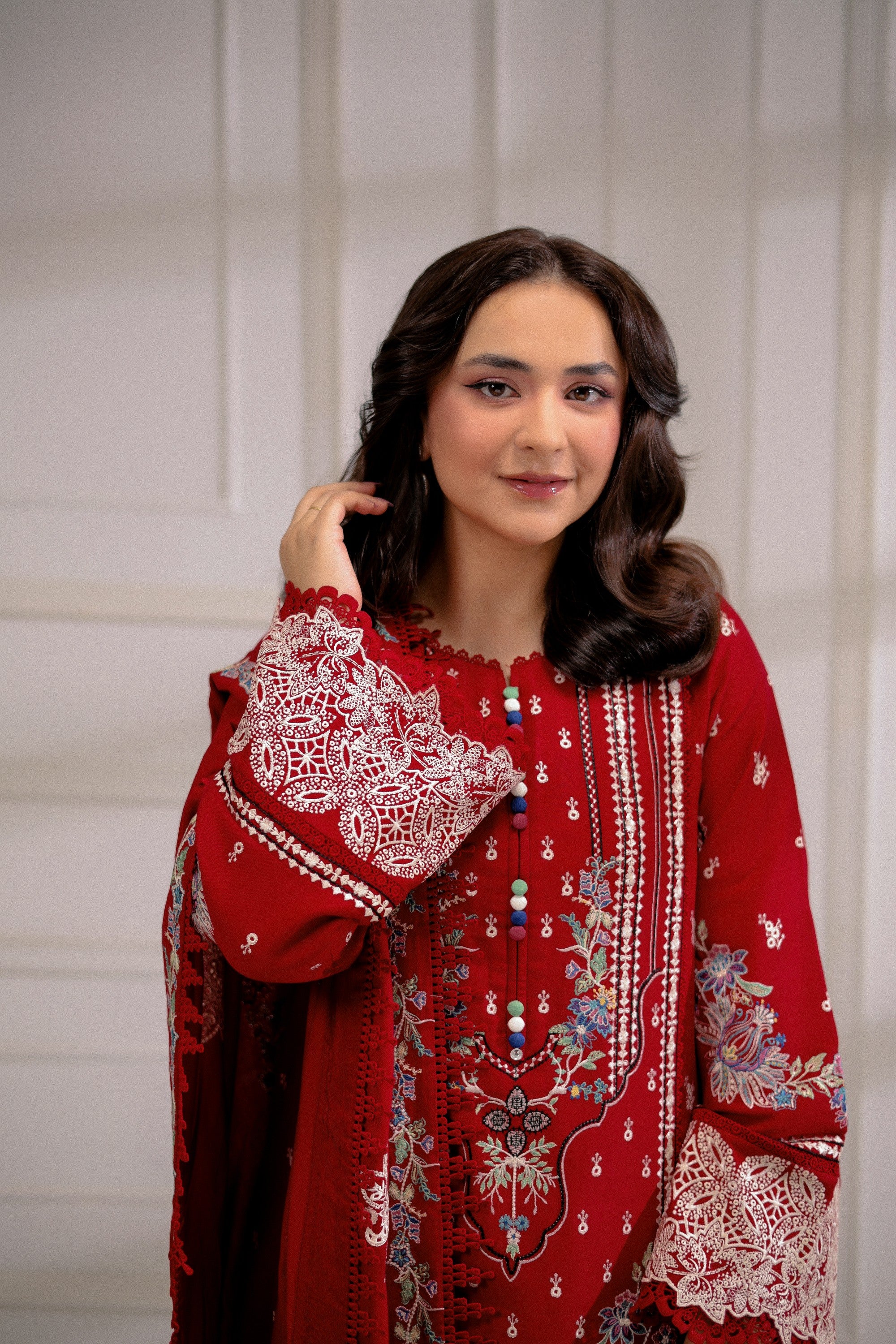 Rs 17500 Aneelas Stitched Winter Luxury Twill Emb 3pc [YUMNA-05] [Dispatch Time 2 Months]