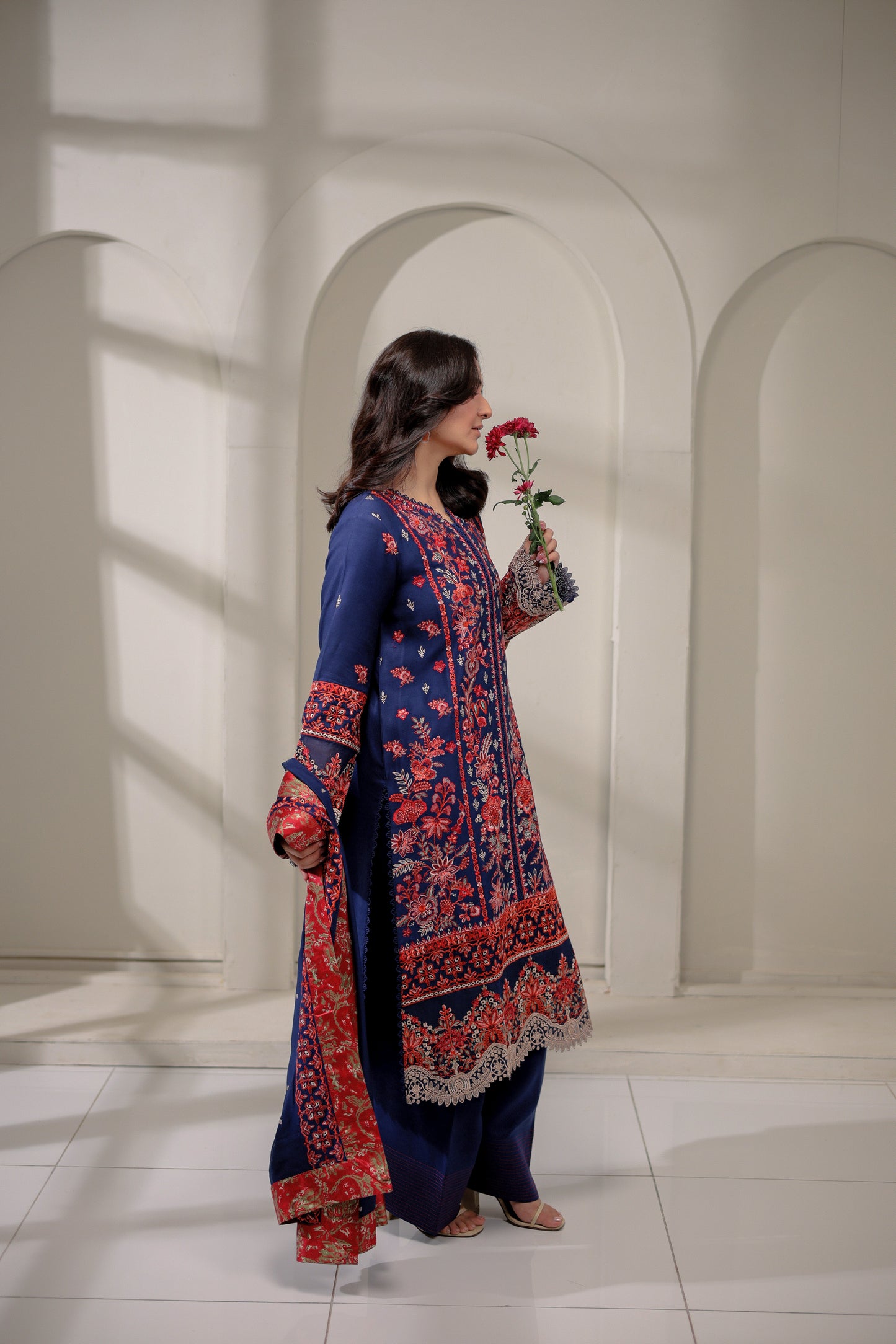 Rs 16500 Aneelas Stitched Luxury Karandi 3pc With Shalwar [YUMNA-03-A] [Dispatch Time 2 Months]