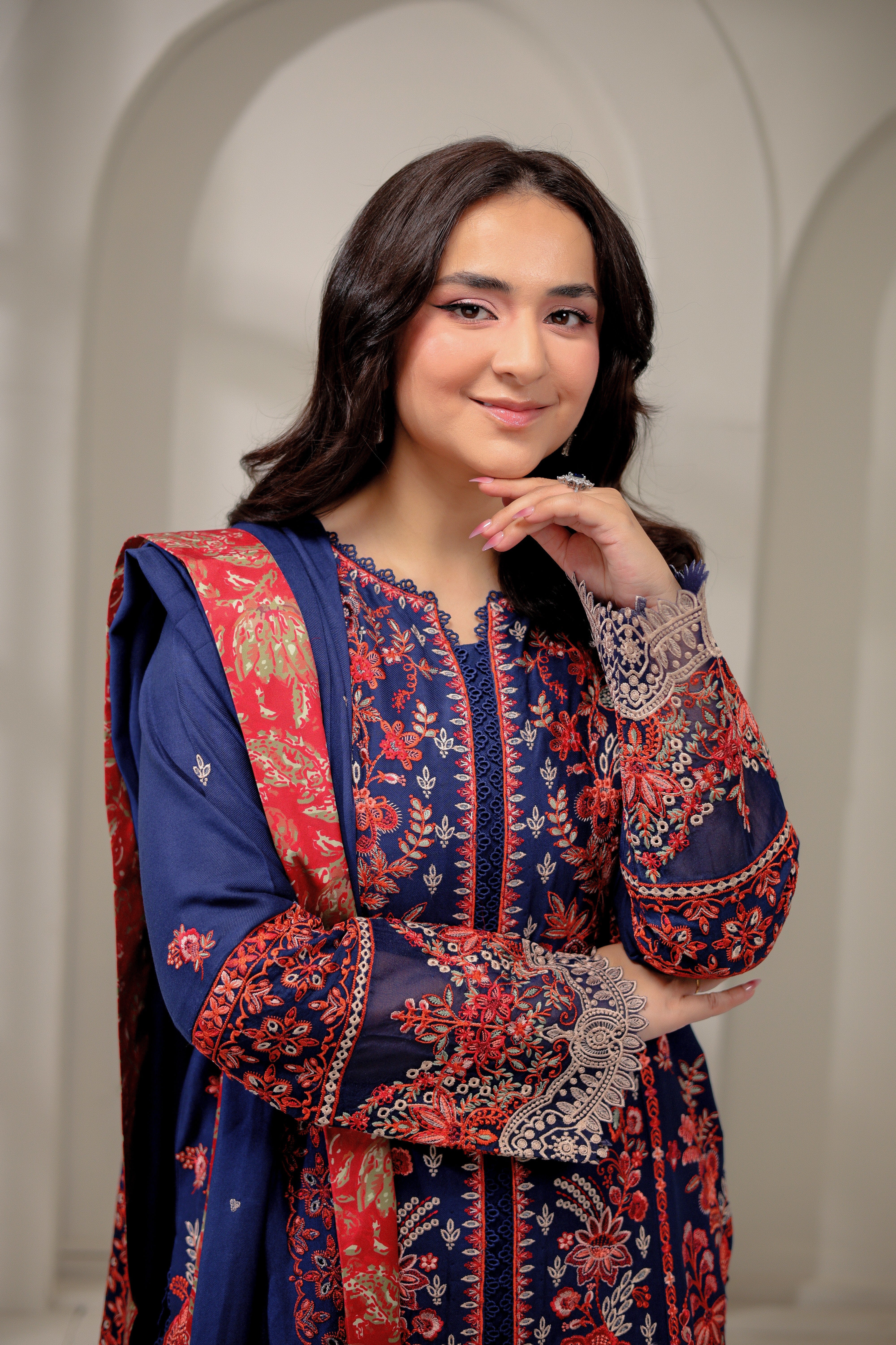 Rs 16500 Aneelas Stitched Luxury Karandi 3pc With Shalwar [YUMNA-03-A] [Dispatch Time 2 Months]