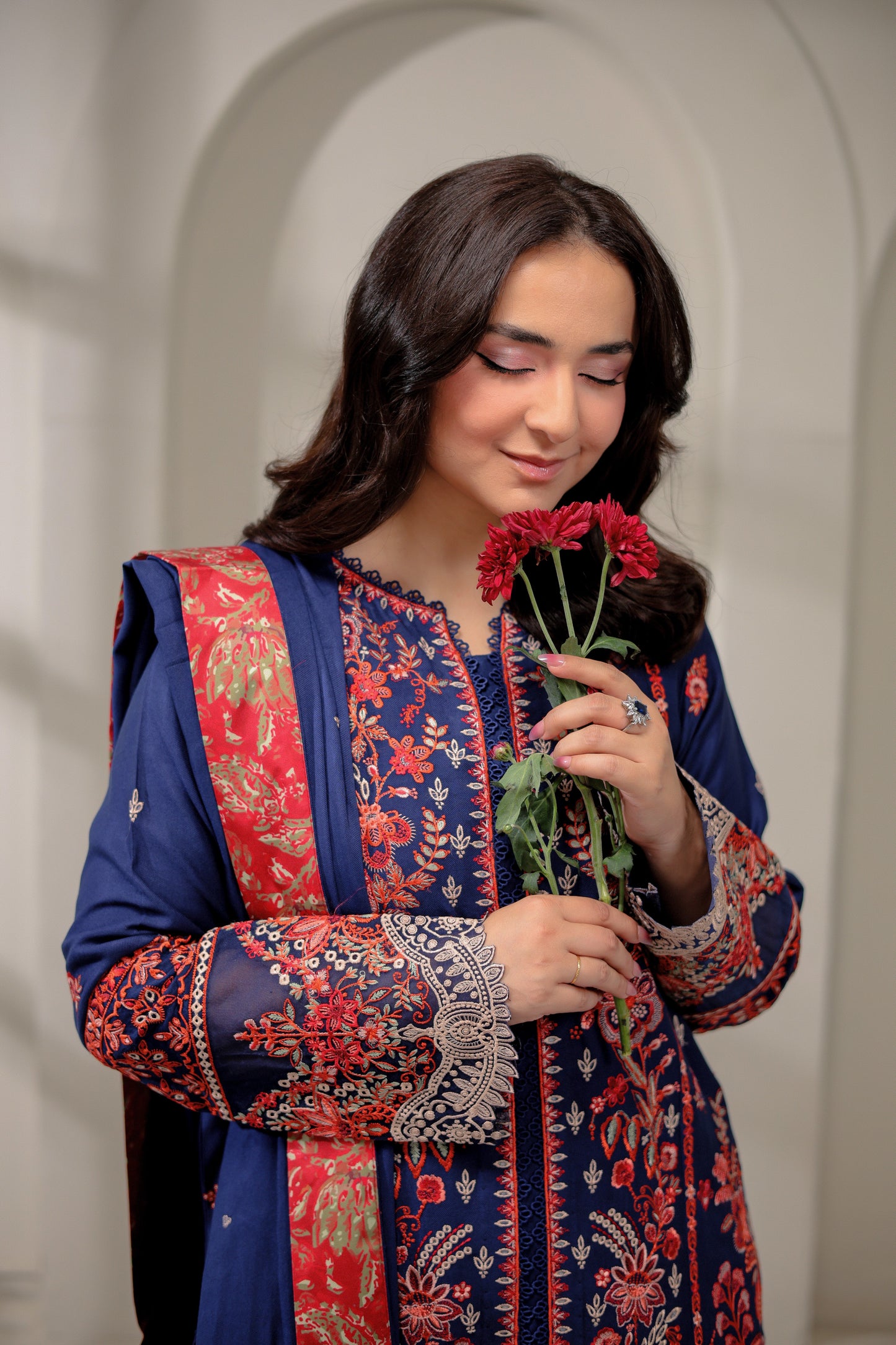 Rs 16500 Aneelas Stitched Luxury Karandi 3pc With Shalwar [YUMNA-03-A] [Dispatch Time 2 Months]