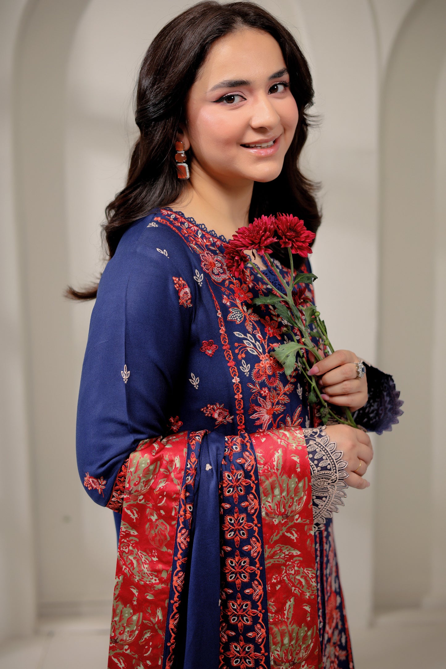 Rs 16500 Aneelas Stitched Luxury Karandi 3pc With Shalwar [YUMNA-03-A] [Dispatch Time 2 Months]