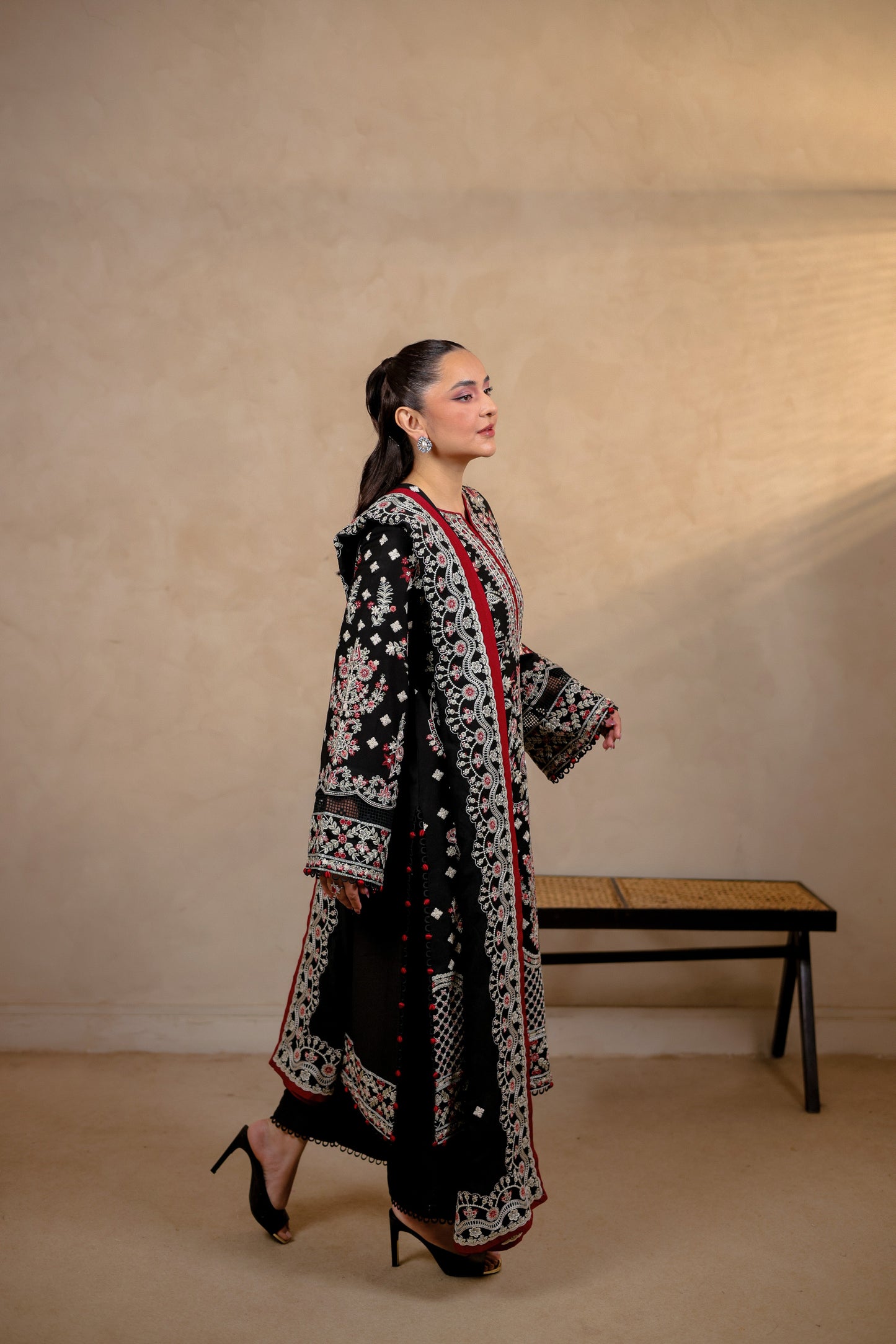 Aneelas Stitched Signature Luxury Winter Karandi Heavy Emb Shirt Trouser 2pc [YUMNA-01] [Dispatch Time 2 Months]