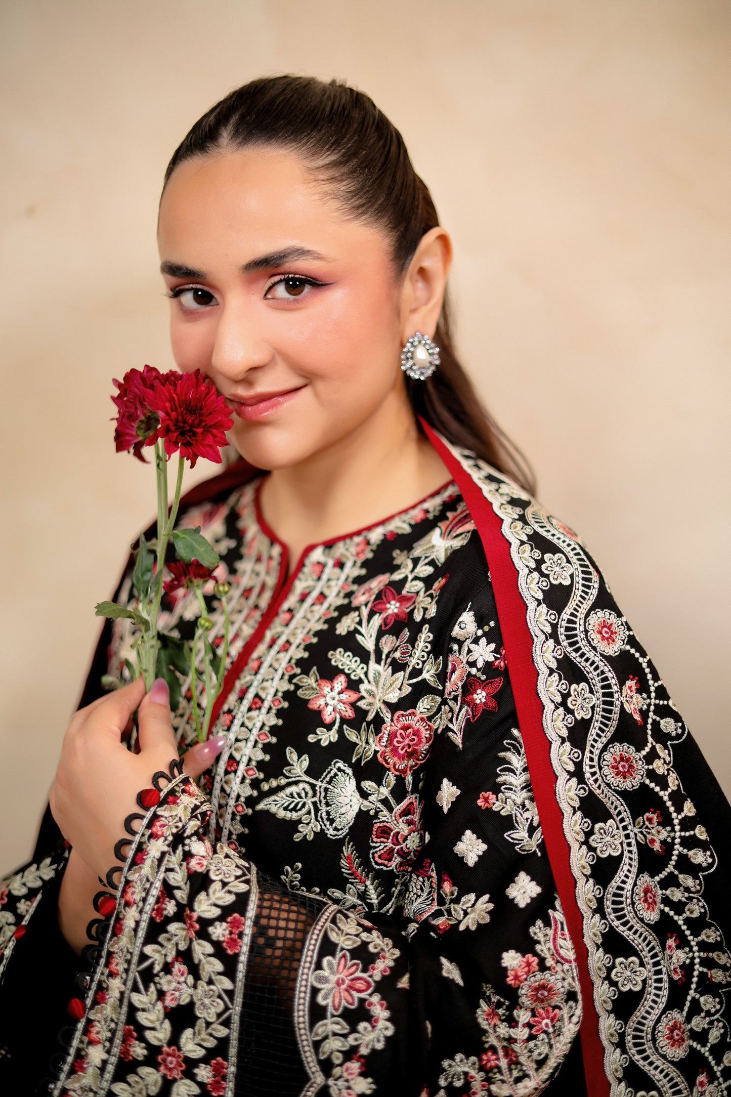 Aneelas Stitched Signature Luxury Winter Karandi Heavy Emb Shirt Trouser 2pc [YUMNA-01] [Dispatch Time 2 Months]