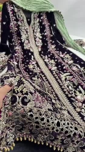 Rs 41500 Aneelas Stitched Velvet Ada Work 3pc With Emb Crush Duppata [VT-26-05] [Dispatch Time 2 Month]