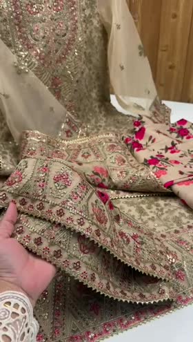Rs 24500 Aneelas Stitched Party Wear/ Wedding Wear 3pc With Raw Silk Gharara [FC-05-A] [Dispatch Time 2 Months]