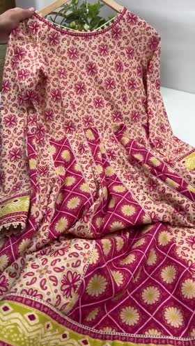 Rs 9000 Aneelas Stitched Lawn Frock With Chiffon Duppata [SPR-26-52-A] [Dispatch Time 2 Months]
