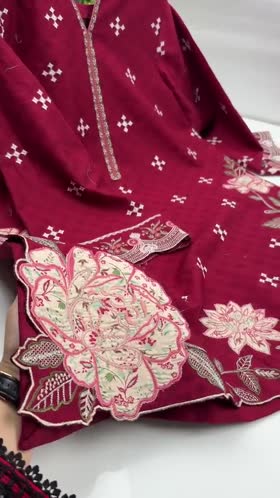 Rs 9500 Aneelas Stitched Emb Jacquard Shirt Emb Plain Trouser 2pc [LUX-26-112] [Dispatch Time 2.5 Months]