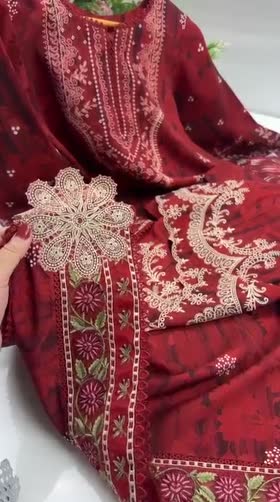 Rs 12000 Aneelas Stitched Twill Print Emb 3pc Twill Shawl [VC-26-20-B] [Est Dispatch Time 2 Months]