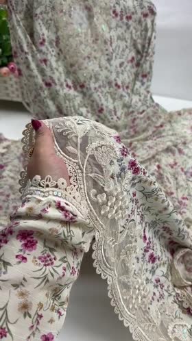 Rs 13000 Aneelas Stitched Silk Emb Shirt 3pc [EID-11-B] [Dispatch Time 45 Days]