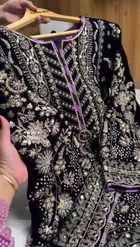 Rs 37500 Aneelas Stitched Bridal/ Wedding Velvet with Ada Work 3pc [VT-01] [Dispatch Time 3 Months]