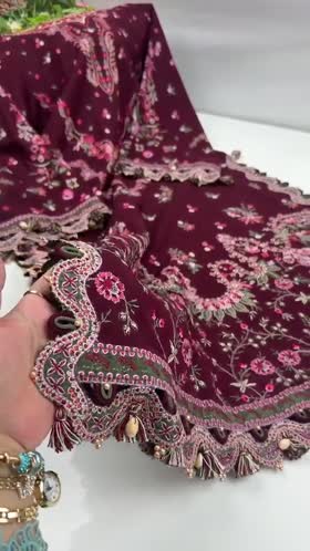 Rs 19000 Aneelas Stitched Karandi Emb 3pc Chiffon Duppata [KR-26-06] [Dispatch Time 2.5 Months]