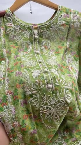 Rs 10000 Aneelas Stitched Print Emb Lawn Full Sleeves With Chiffon Duppata 3pc [SPR-26-43-B] [Dispatch Time 2 Months]