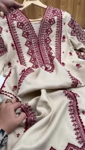 Rs 11500 Aneelas Stitched KARANDI Emb Shirt Trouser 2pc [MOMINA-03-B] [Dispatch Time 2 Months]