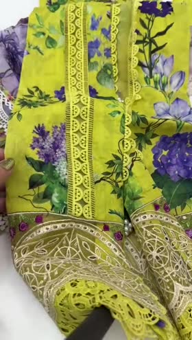 Rs 9500 Aneelas stitched lawn Emb shirt chiffon Duppata 3pc ~ [Chest 19] [Length 45] SMALL