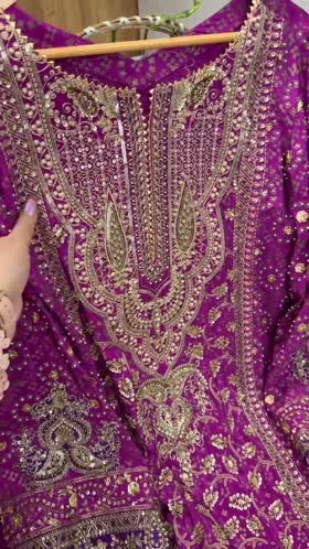Rs 33000 Aneelas Stitched Wedding Raw Silk Ada Work 3pc Chiffon Duppata [BR-37] [Dispatch Time 2.5 Months]