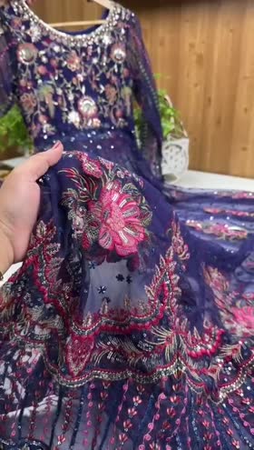 Rs 22500 Aneelas Stitched Wedding Maxi Print Raw Silk Bottom 3pc [BR-13] [Dispatch Time 2 Months]